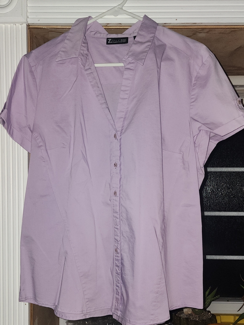 New York & Company Lavender Button-Up Shirt